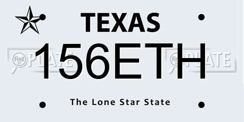 156ETH Texas License Plate