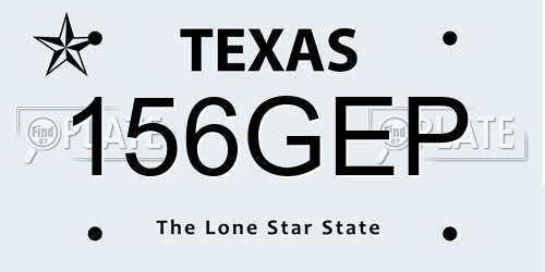 156GEP Texas License Plate