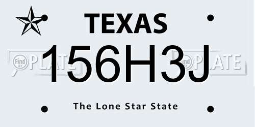 156H3J Texas License Plate