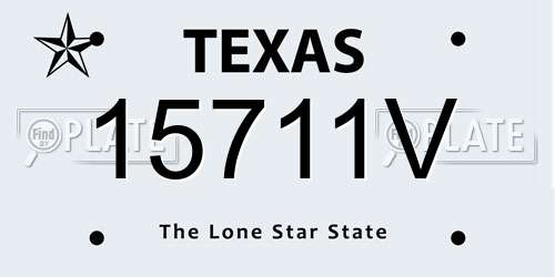 15711V Texas License Plate