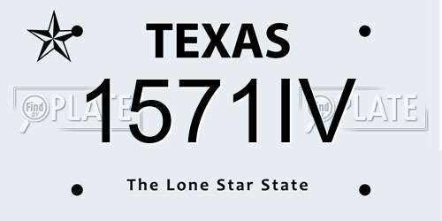 1571IV Texas License Plate