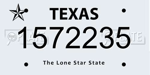 1572235 Texas License Plate