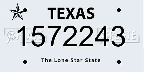 1572243 Texas License Plate
