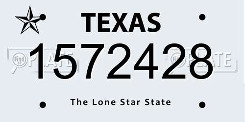 1572428 Texas License Plate