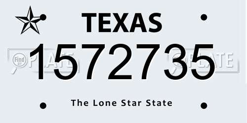 1572735 Texas License Plate