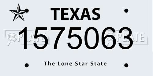 1575063 Texas License Plate