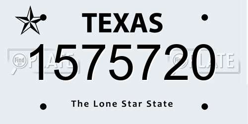 1575720 Texas License Plate