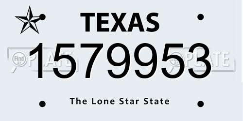 1579953 Texas License Plate