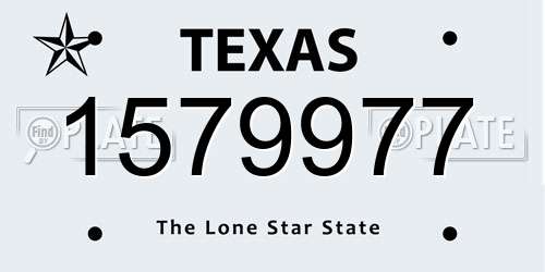 1579977 Texas License Plate