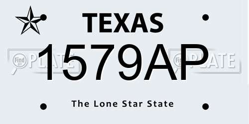 1579AP Texas License Plate