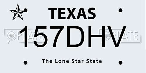 157DHV Texas License Plate
