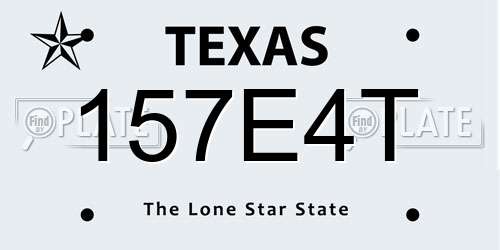 157E4T Texas License Plate