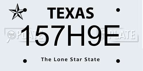 157H9E Texas License Plate
