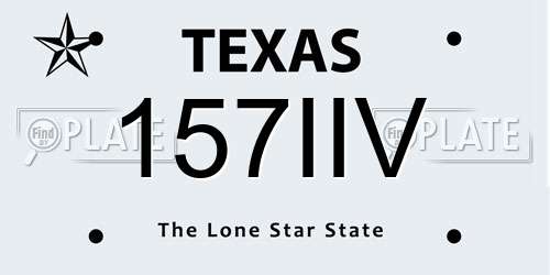 157IIV Texas License Plate