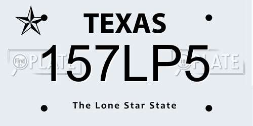 157LP5 Texas License Plate