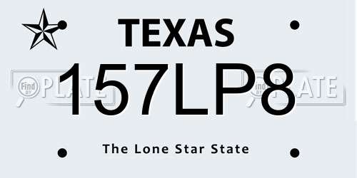 157LP8 Texas License Plate