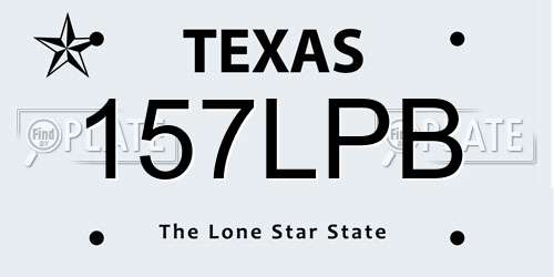 157LPB Texas License Plate