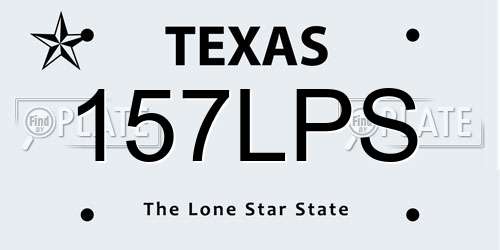 157LPS Texas License Plate