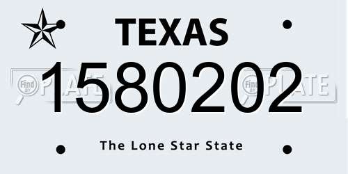 1580202 Texas License Plate
