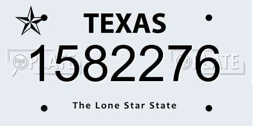 1582276 Texas License Plate