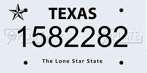 1582282 Texas License Plate