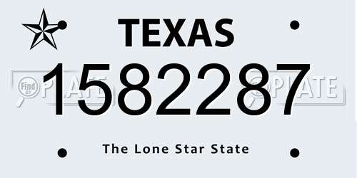 1582287 Texas License Plate