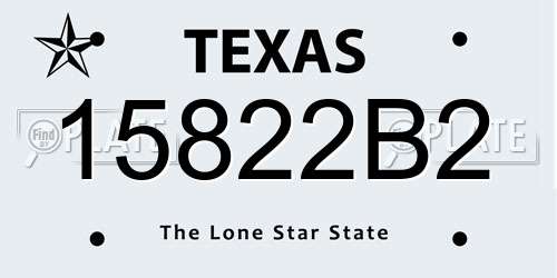 15822B2 Texas License Plate