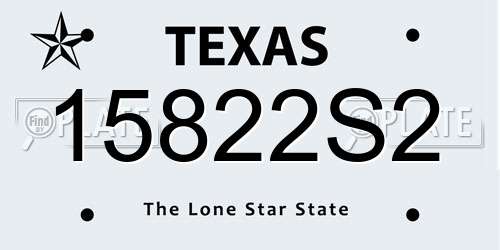 15822S2 Texas License Plate