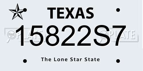 15822S7 Texas License Plate