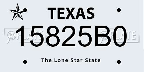 15825B0 Texas License Plate