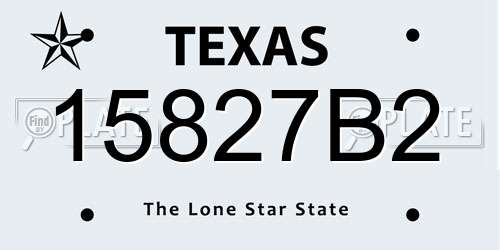 15827B2 Texas License Plate