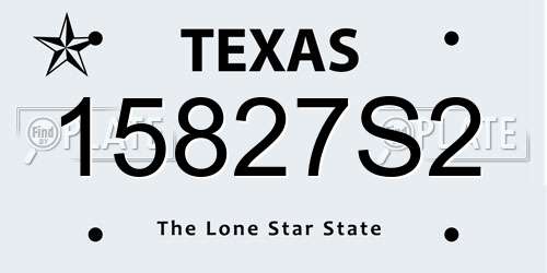 15827S2 Texas License Plate