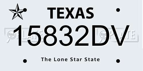 15832DV Texas License Plate