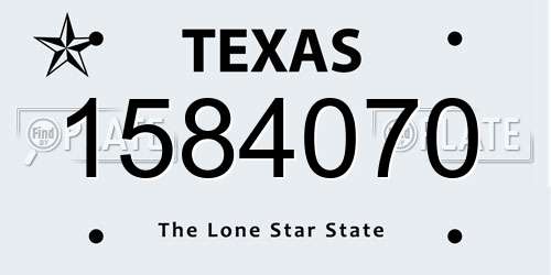 1584070 Texas License Plate