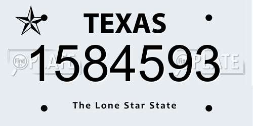 1584593 Texas License Plate