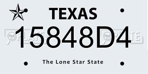 15848D4 Texas License Plate