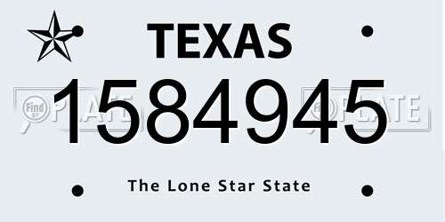 1584945 Texas License Plate
