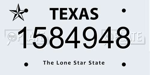 1584948 Texas License Plate