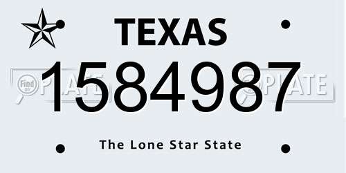 1584987 Texas License Plate