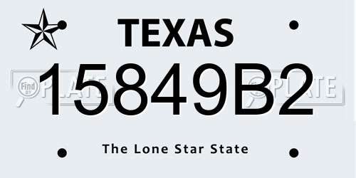 15849B2 Texas License Plate