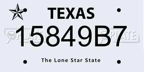 15849B7 Texas License Plate