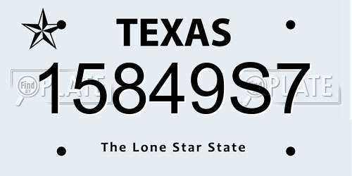 15849S7 Texas License Plate