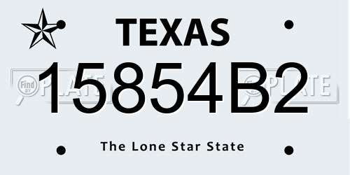 15854B2 Texas License Plate