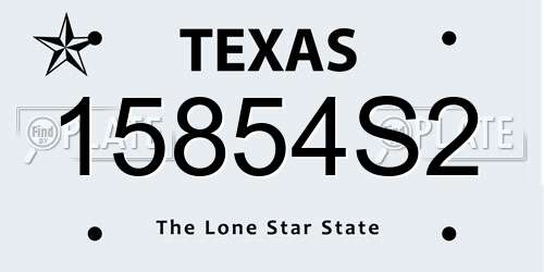 15854S2 Texas License Plate