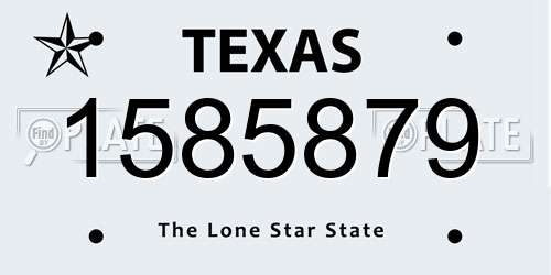1585879 Texas License Plate