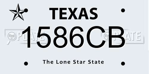 1586CB Texas License Plate