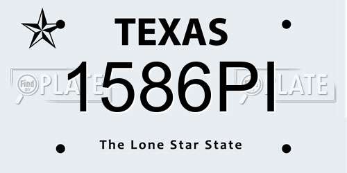1586PI Texas License Plate