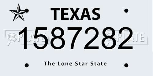 1587282 Texas License Plate