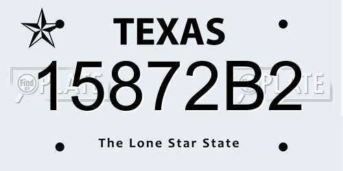 15872B2 Texas License Plate