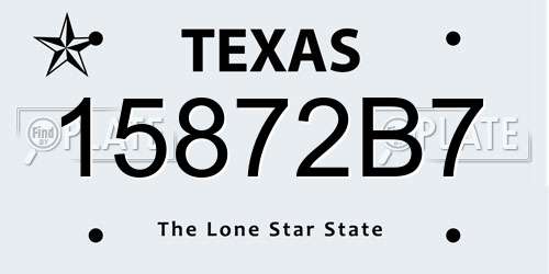 15872B7 Texas License Plate